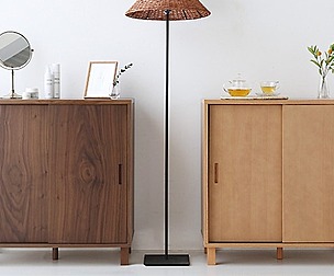 SHOLID Sliding 2-Door Storage Cabinet Solid