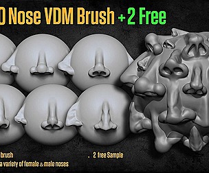 30 Human Nose VDM Brush for ZBrush