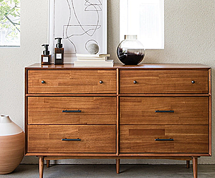Pika 6 compartment wide chest of drawers
