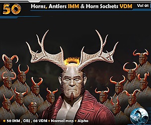 50 Horns, Antlers IMM & Horn Sockets VDM _Vol 01