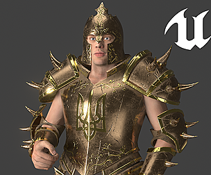 Knight Warrior Character With Modular Armor UE4