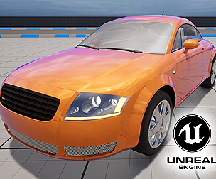 Drivable Coupe Car Game-Ready UE4 Inspired Audi TT