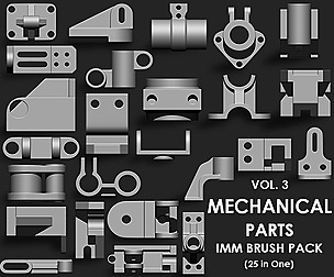Mechanical Parts IMM Brush Pack (25 in One) Vol. 3