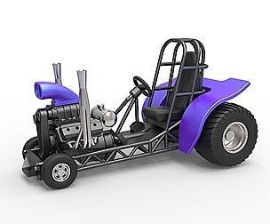 Mini Rod pulling tractor 3 Scale 1 to 25