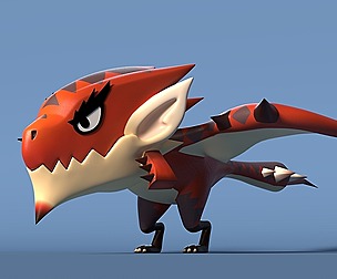 Male Fire Dragon Rathalos Monster Hunter dinosaur