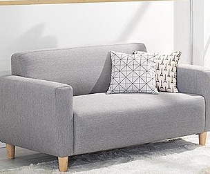Latte 2 seater fabric sofa