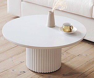Marie round wooden sofa table