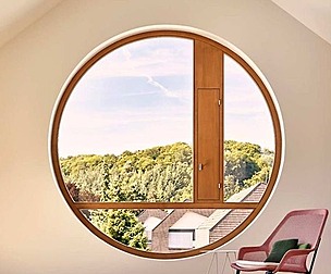 WOOD CIRCLE WINDOW