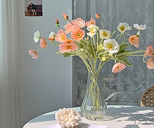 Poppy branch artificial flower