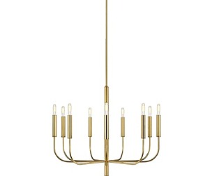 Yves Burnished Brass Chandelier