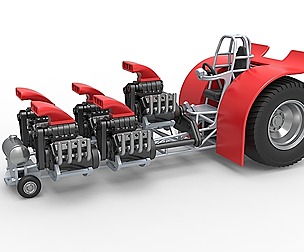 Pulling tractor with 5 engines V8 1:25