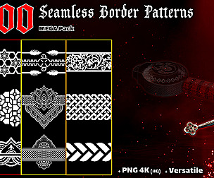 500 Alpha Seamless Border Patterns - Vol 14