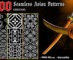 200 Alpha Seamless Asian Patterns – Vol 15