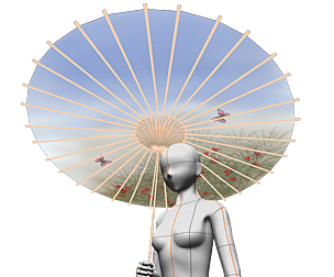 Chinesee umbrella 01 3 tone