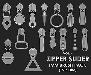 Zipper Slider IMM Brush Pack 15 in One vol. 4