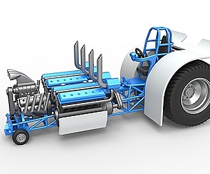 Pulling tractor V8 and 2 V12 engines 1:25