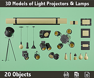 3D Models of light projectors & Lamps