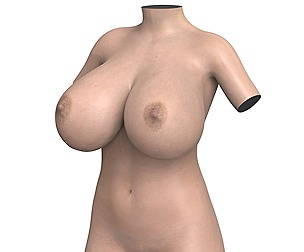Realistic Woman Big Breast With Torso