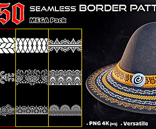 350 Alpha Seamless Border Patterns – Vol 18