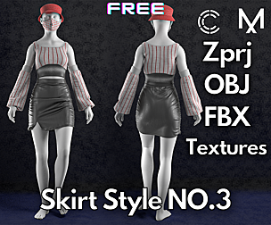 Skirt No.3 : Marvelous Designer + Clo3d