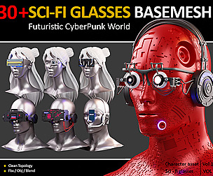 30+ SCI-FI GLASSES BASEMESH vol 2