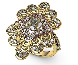 RHOHMBUS FLOWER COCKTAIL RING STL VERIFIED