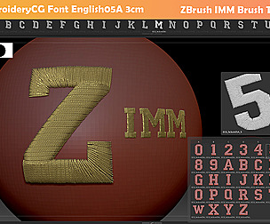 EmbroideryCG Font English05A Zbrush IMM Brush