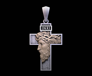 Cross with Jesus 3D print jewelry model