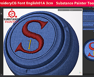 EmbroideryCG Font English01A  3cm Substance Tools