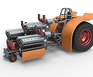 Pulling tractor with 3 turbo engines V12 1:25