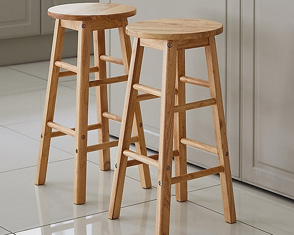 solid wood round bar stool