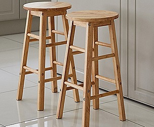 solid wood round bar stool