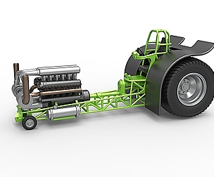 Pulling tractor with turbo engine V12 1:25