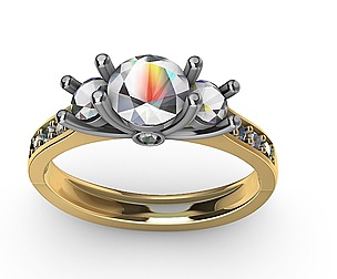 3 stone prong setting ring stl verified