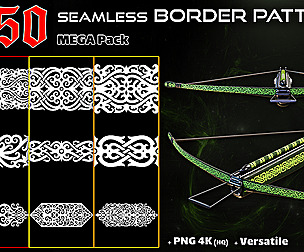 250 Alpha Seamless Border Patterns – Vol 19