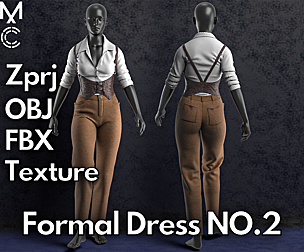 Formal Dress No.2 : Marvelous Designer + Clo3d