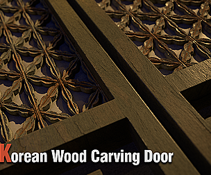 Korean wood carving door