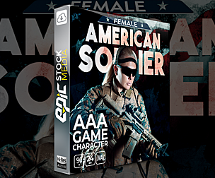 AAA Game Character American Soldier - Female