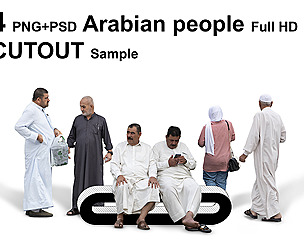 4 PNG+PSD Arabian people Full HD CUTOUT Sample