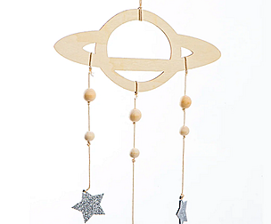 Ibang Interior Planet Wood Mobile Garland