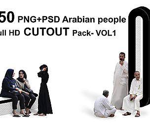 150 PNG + PSD Arabian people CUTOUT - Vol1