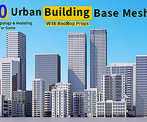 30 Urban Building Base Mesh (with Rooftop)