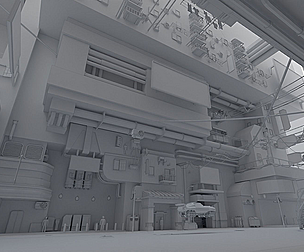 Cyberpunk City Scene Low-poly Kitbash