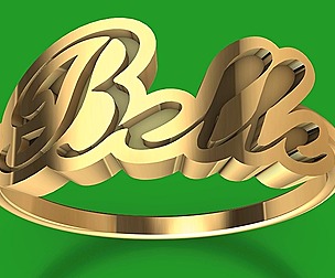 BELLE TEXT RING STL VERIFIED