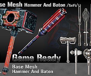 59 Base Mesh-Vol 3_Hammer And Baton (Game Ready)