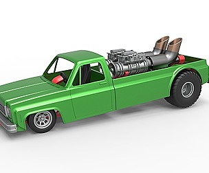 Jet pulling truck 2wd Scale 1:25