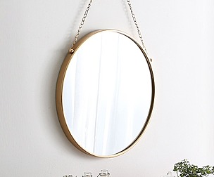 Gold Iron Round Chain Dressing Table Wall Mirror