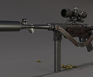 German stimpank MP-38 submachine gun