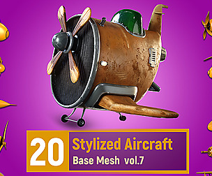 20 Stylized aircraft Base Mesh Vol.7