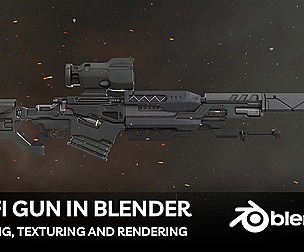 Sci-fi A Gun In Blender